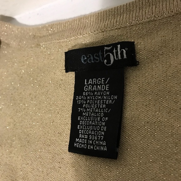 East 5th Gold with Pearls Gold Glitter Sweater - Picture 5 of 7